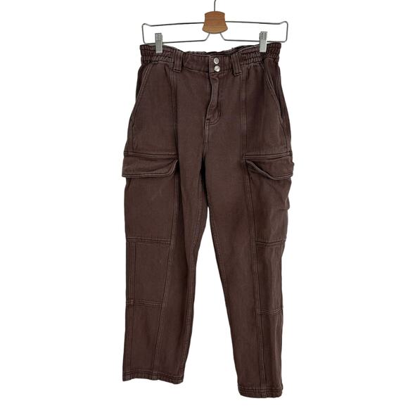 PacSun Elastic Waist Cargo Jeans – Brown Utility Streetwear – women’s M - Picture 4 of 12